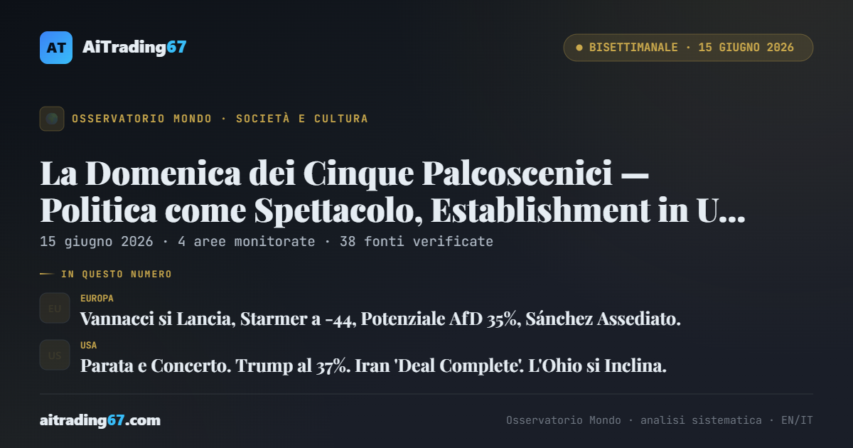 La Domenica dei Cinque Palcoscenici — Politica come Spettacolo, Establishment in Usura