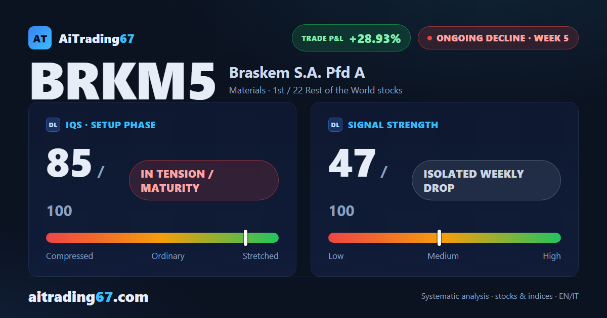Braskem: the sell-off stalls, but the technical picture holds its course