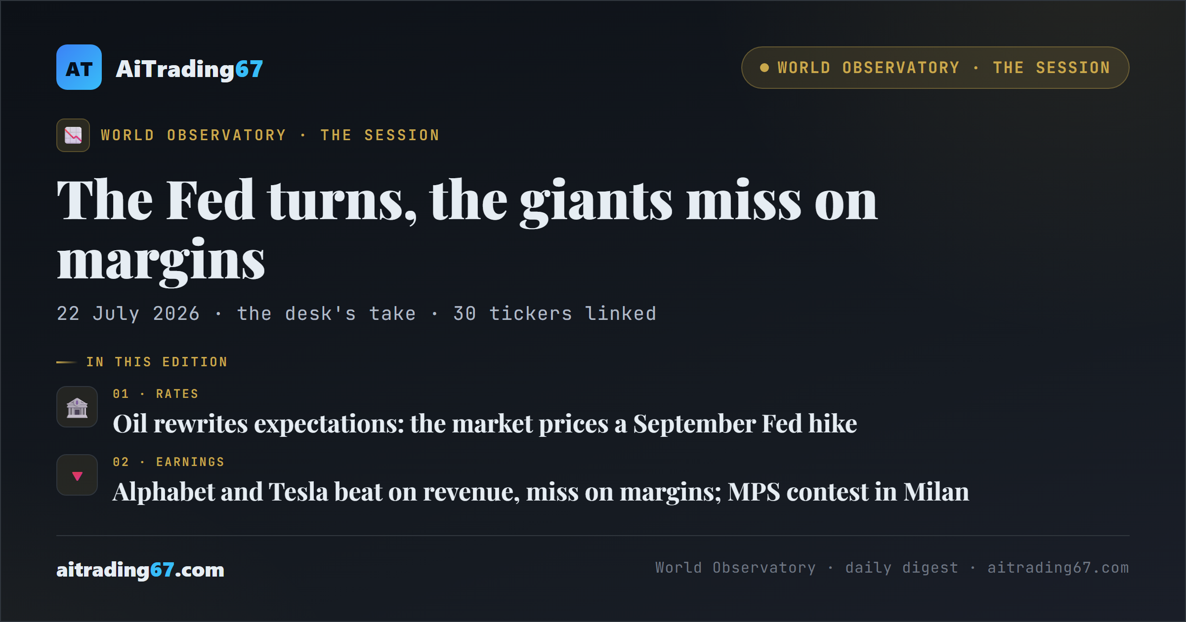 The Fed turns, the giants miss on margins
