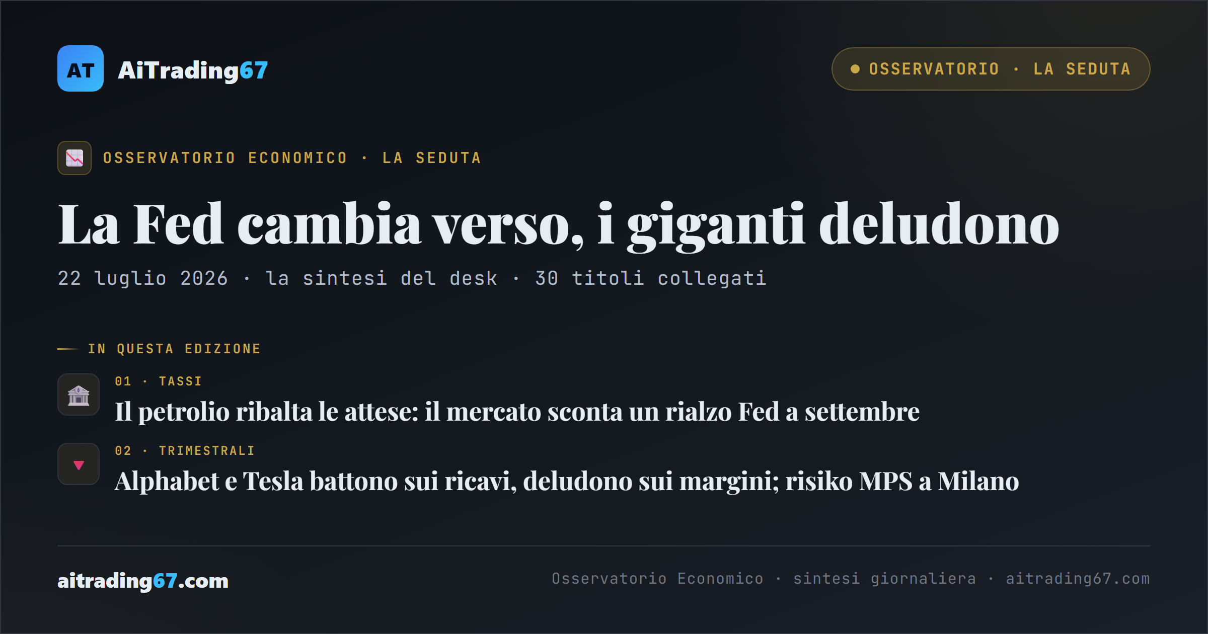 La Fed cambia verso, i giganti deludono