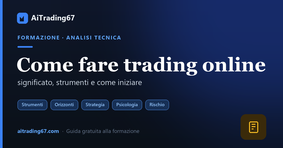 Come fare trading online: significato, strumenti e come iniziare