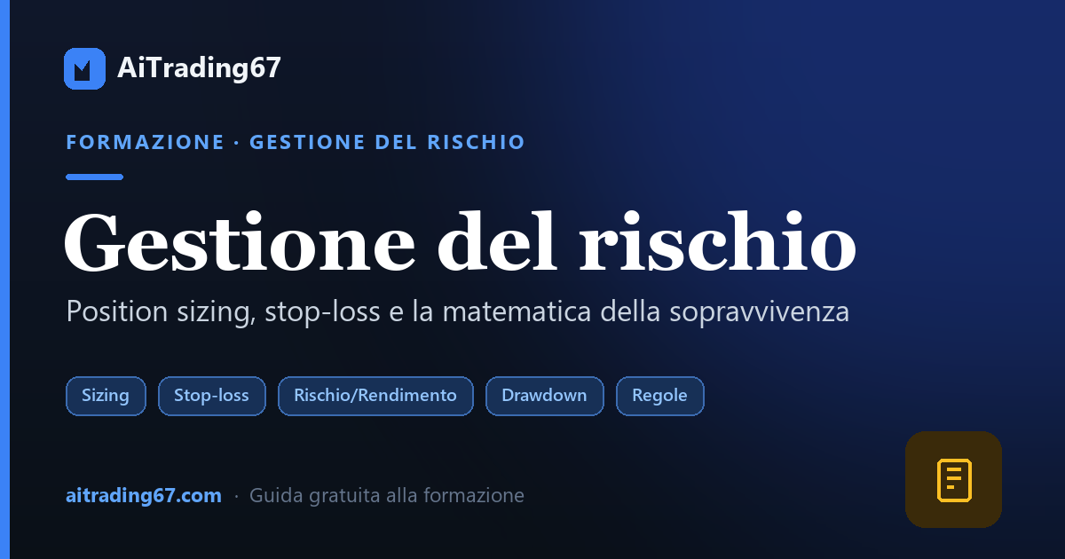 Gestione del rischio nel trading: position sizing, stop-loss e la matematica della sopravvivenza
