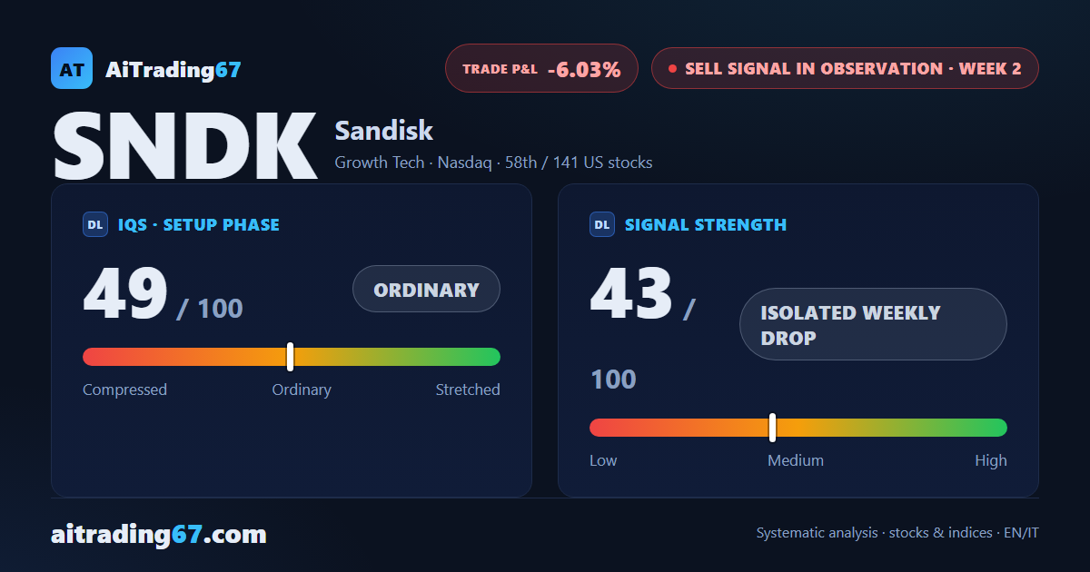 Sandisk rallies 6% off a double bottom near 1400: the second week points to exiting the short