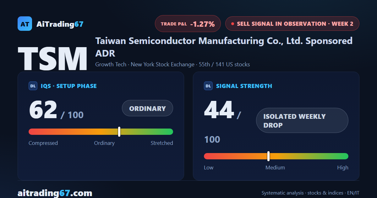 Taiwan Semiconductor bounces 1.3%, but sellers stay in control