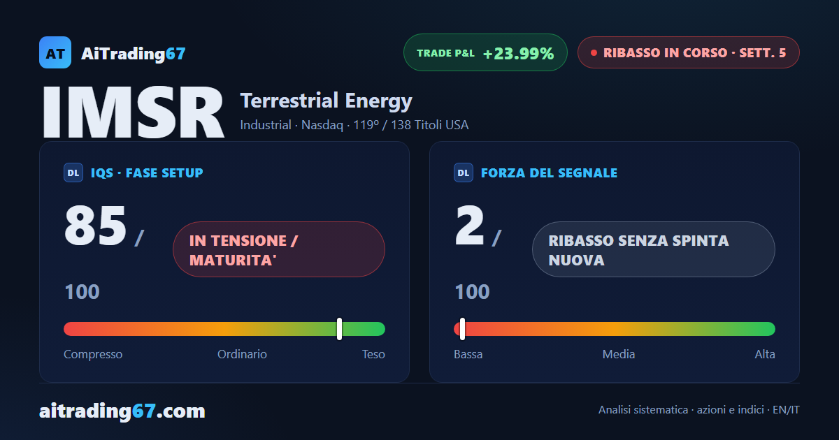 Terrestrial Energy sale dello 0,6% ma la distribuzione resta accesa