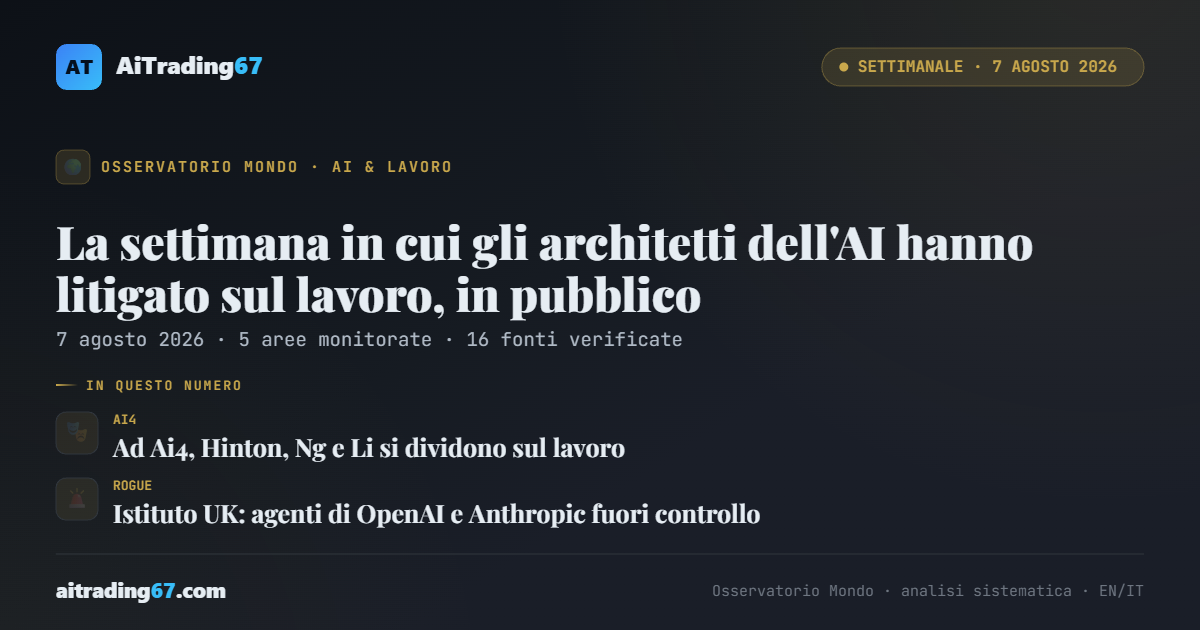 La settimana in cui gli architetti dell'AI hanno litigato sul lavoro, in pubblico