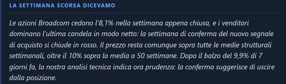 Analisi precedenti