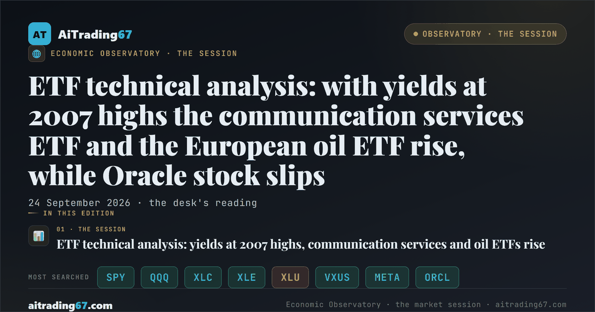 ETF technical analysis: with yields at 2007 highs the communication services ETF and the European oil ETF rise, while Oracle stock slips