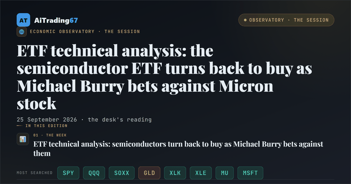 ETF technical analysis: the semiconductor ETF turns back to buy as Michael Burry bets against Micron stock