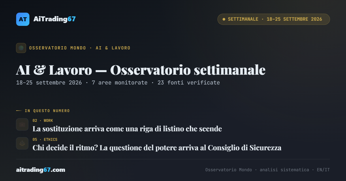 AI & Lavoro — Osservatorio settimanale · 18–25 settembre 2026