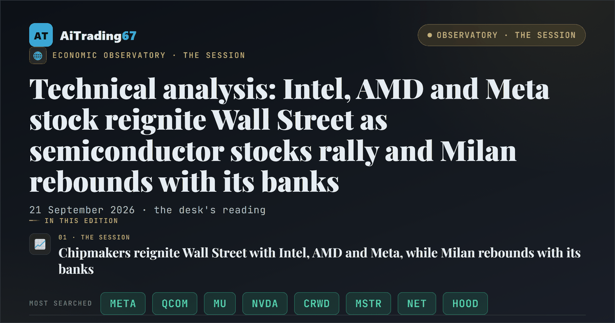 Technical analysis: Intel, AMD and Meta stock reignite Wall Street as semiconductor stocks rally and Milan rebounds with its banks