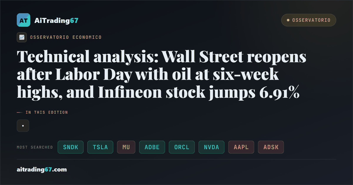 Technical analysis: Wall Street reopens after Labor Day with oil at six-week highs, and Infineon stock jumps 6.91%